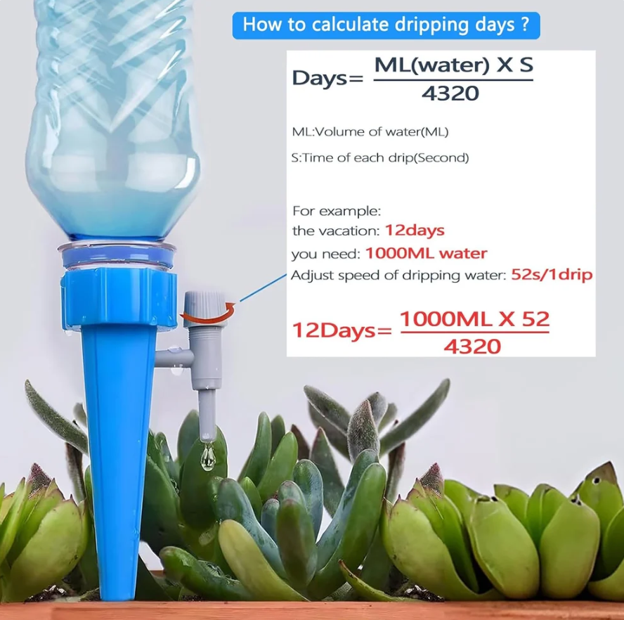 Adjustable Bottle-Top Plant Watering Spikes