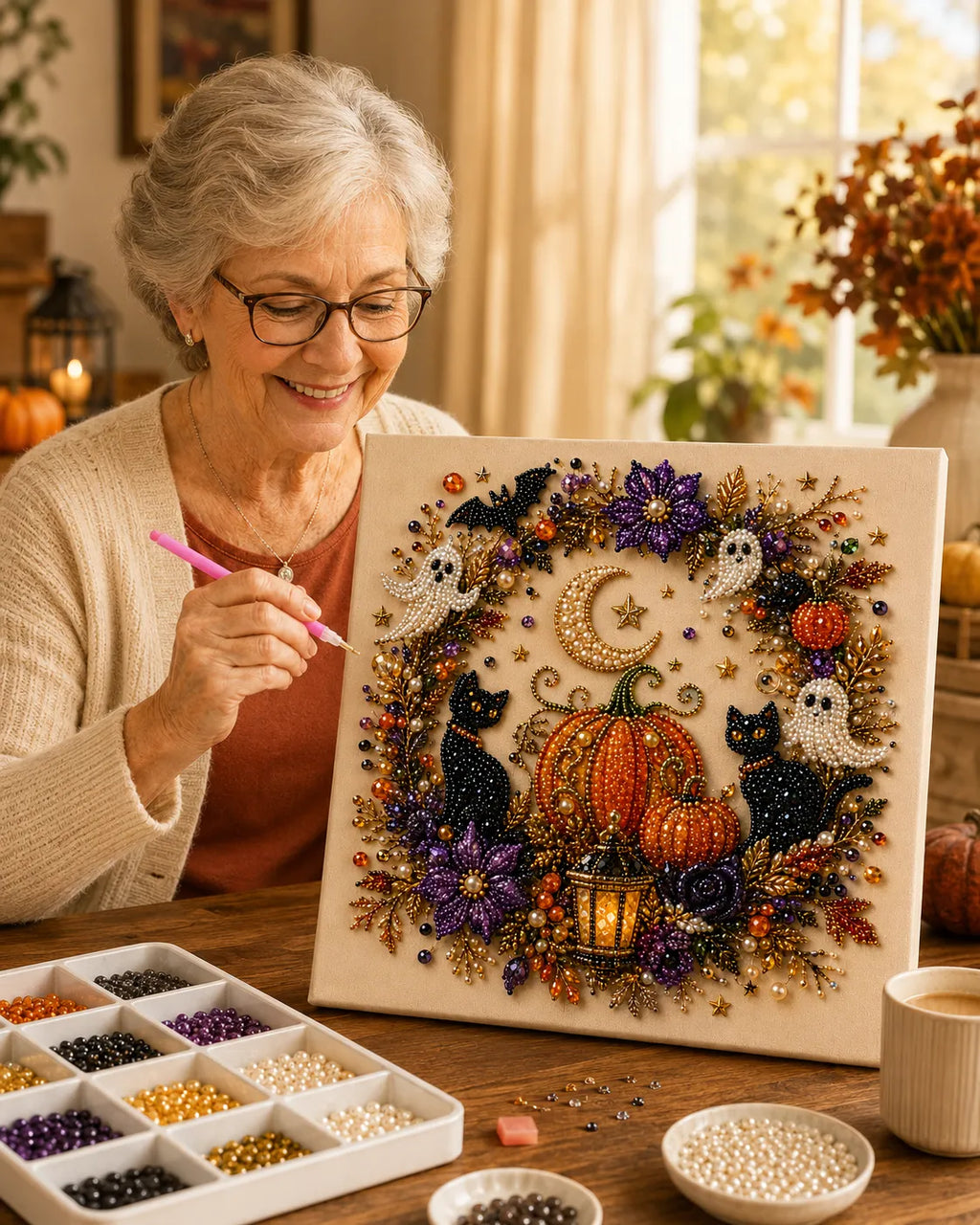 Halloween Ghost Pearl Art DIY Kit👻✨