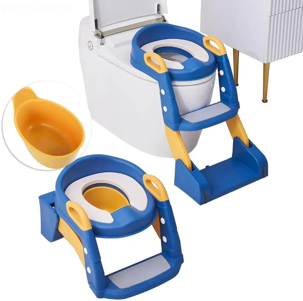 Foldable 2-In-1 Potty Training Toilet Seat with Step Stool Ladder