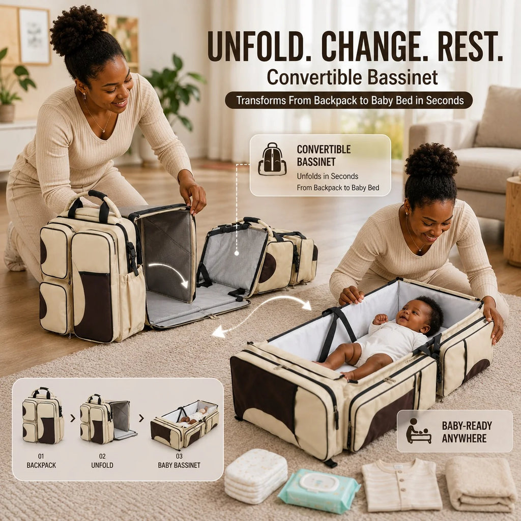 Waterproof & 3-in-1 Baby Bed Backpack