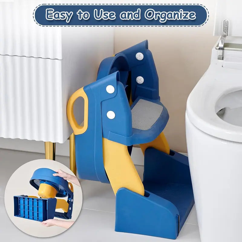 Foldable 2-In-1 Potty Training Toilet Seat with Step Stool Ladder