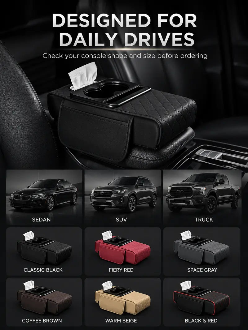 Car armrest storage bag